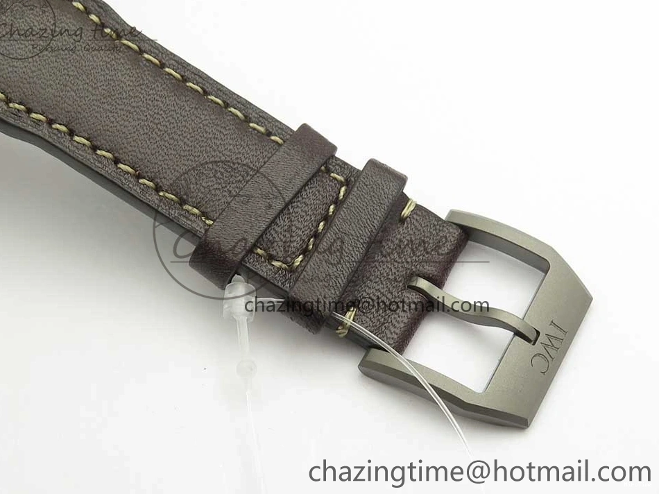 MIROTIME 0113 SmartChoice Mark XVIII IW327006 Titanium M+F 1:1 Best Edition Black Dial on Brown Leather Strap A 7145